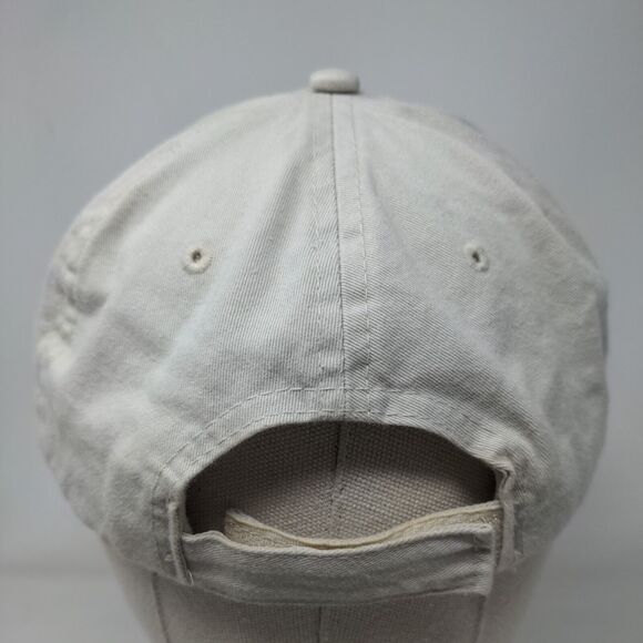 Daytona Beach Shores Strapback Hat Tan One Size Embroidered Hibiscus - Picture 5 of 8